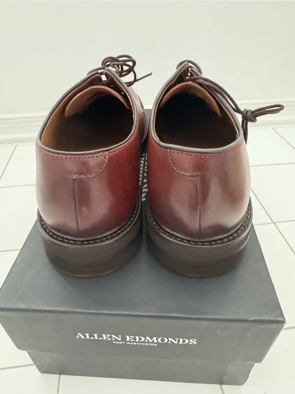Allen Edmonds Plain-Toe Derby in Chili Leather